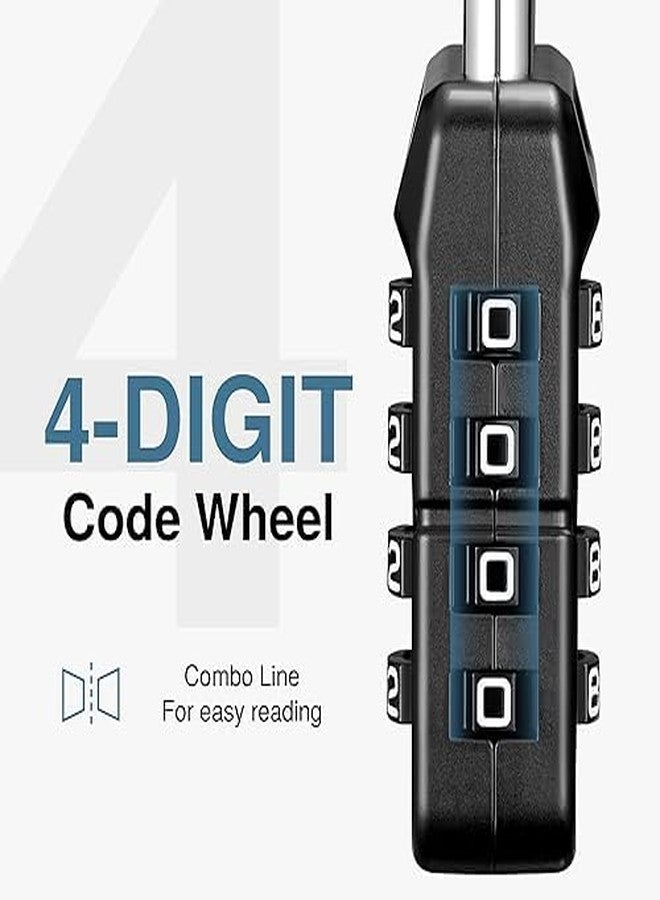 SOLDTRUE 2-in-1 Padlock with Key & 4-Digit Combination | Heavy Duty Metal Security Lock with Resettable Code Wheel | Dual Unlock Lock for Gym Locker, Luggage, Storage & Travel (Black) - Image 3
